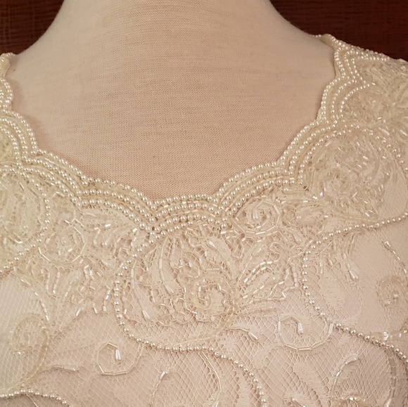 SOLD!Vintage Laurence Kazar Beaded Wedding Dress.L - Picture 7 of 8